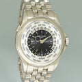 MINT Patek Philippe 5130/1g 39mm White Gold Bracelet Blue World Time Watch Box
