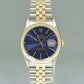 1991 PAPERS Rolex DateJust 16233 Two Tone Yellow Gold Jubilee Band Blue Fluted Watch