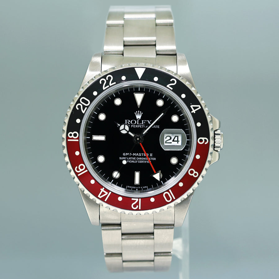 2025 Service 16710 MINT Rolex Coke GMT-Master II Tritium Dial Red Black Steel 40mm Watch Box