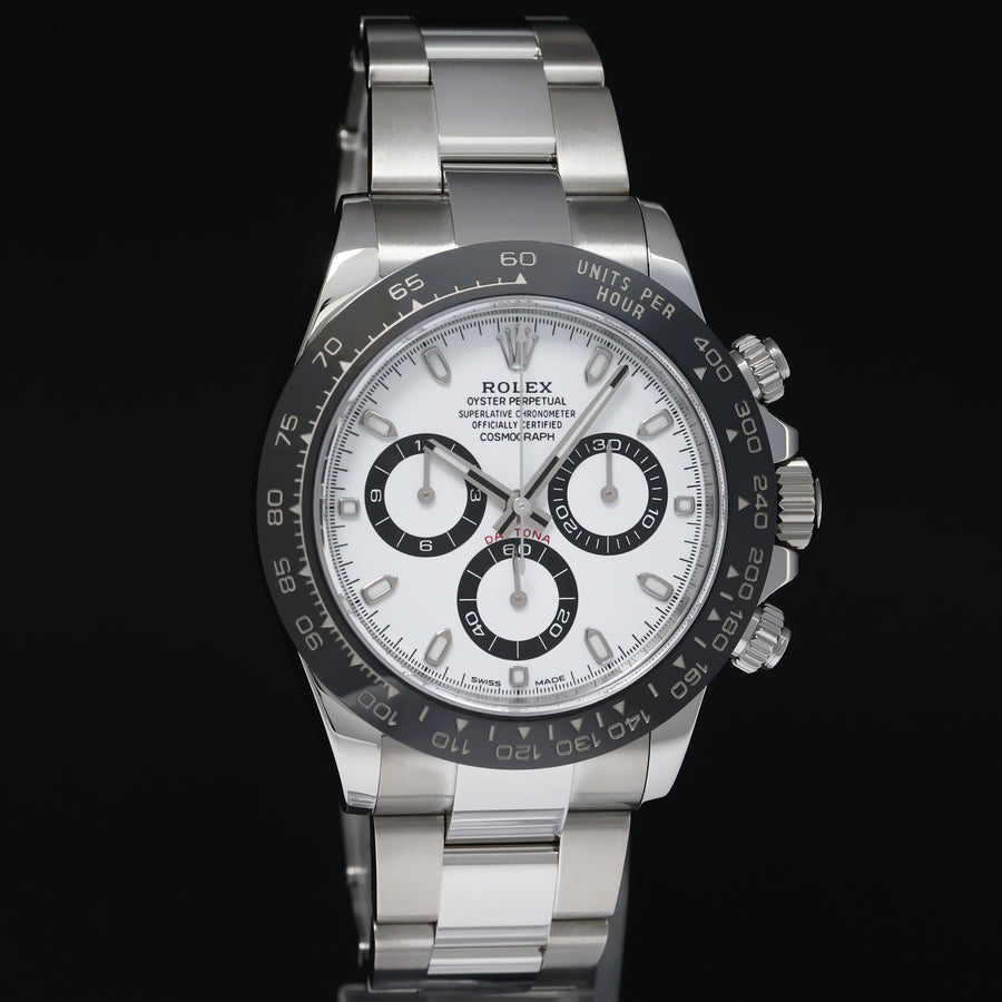 2020 MINT PAPERS Rolex 116500LN Daytona White Ceramic Panda Chrono 40mm Steel Watch