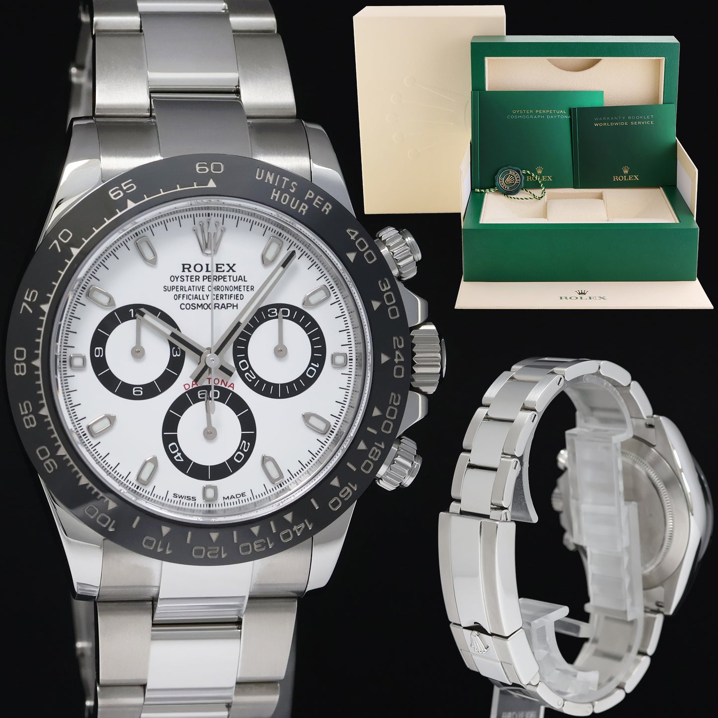 2021 MINT Rolex Daytona 116500LN White Ceramic Panda Chrono Watch Box