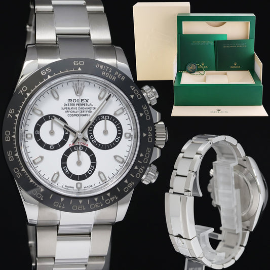 MINT 2021 Rolex Daytona 116500LN White Ceramic Panda Chrono 40mm Steel Watch