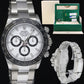 2017 PAPERS Rolex Daytona 116500LN White Ceramic Panda Chrono 40mm Steel Watch