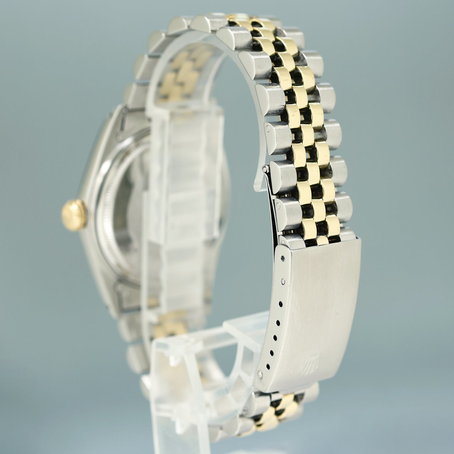 Rolex DateJust 1601 Steel Two Tone Yellow Gold 36mm Jubilee Champagne Pie Pan Watch