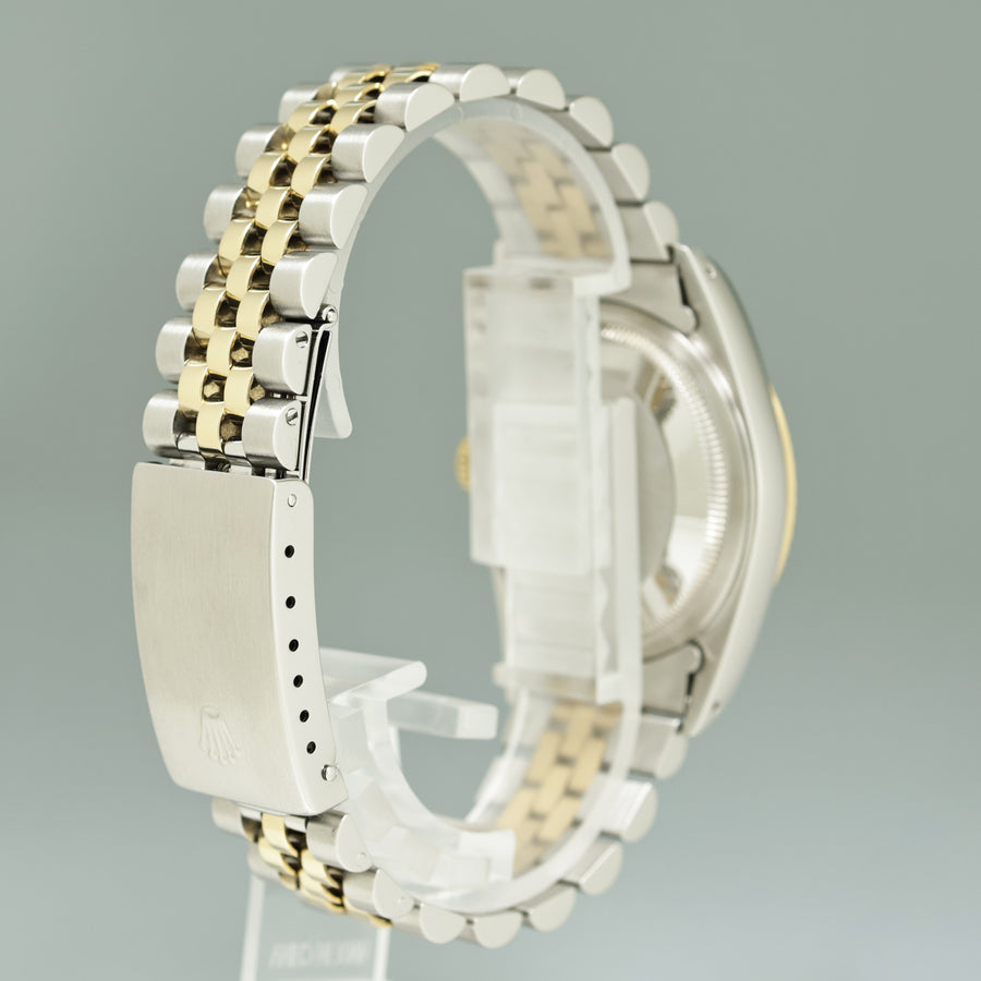 DIAMOND Pearl Rolex DateJust 16233 Two-Tone Yellow Gold Jubilee Watch Box