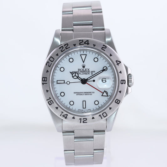 MINT Rolex 16570 Steel White Polar Tritium Dial GMT 40mm Watch Box