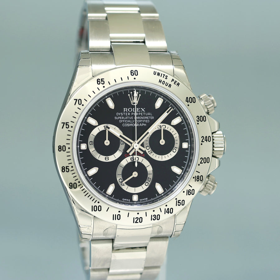 PAPERS STICKERS NEW 2012 Rolex Daytona 116520 Black Steel Chrono 40mm Watch Box