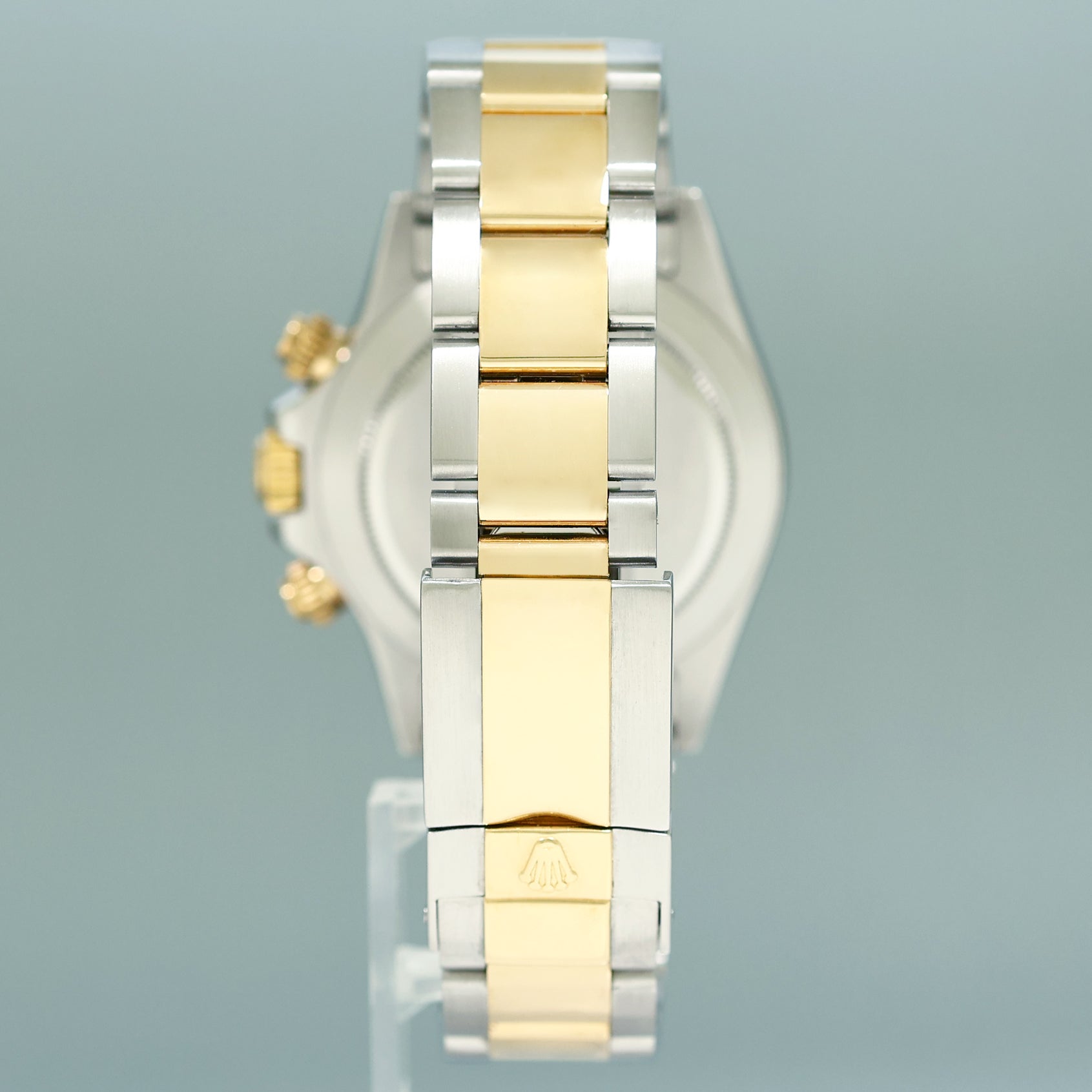 MINT Rolex Daytona 116523 Champagne Mother of Pearl Yellow Gold Two Tone Watch