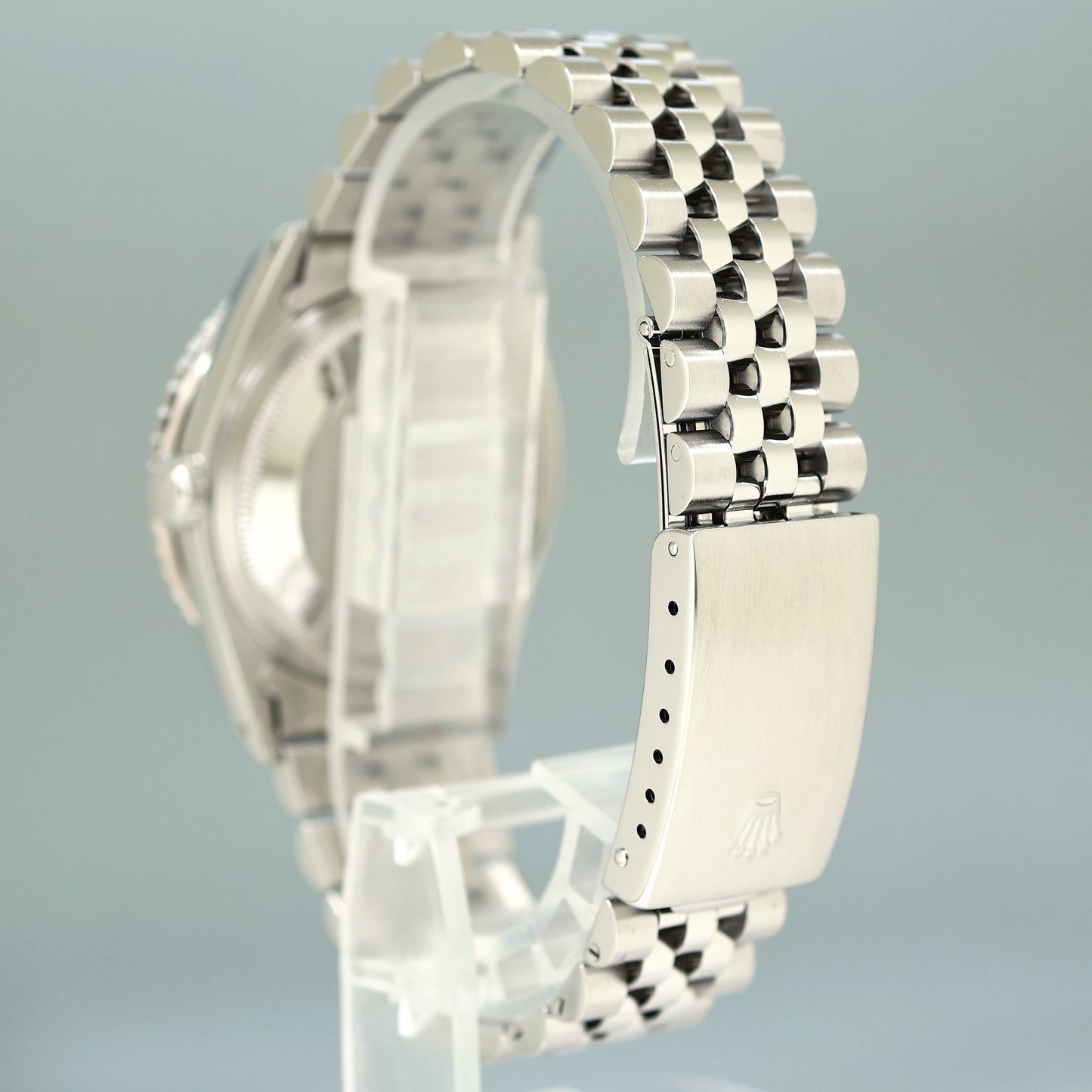 MINT Rolex DateJust 16264 Turn-O-Graph Silver Stick Jubilee White Gold 36mm Watch Box