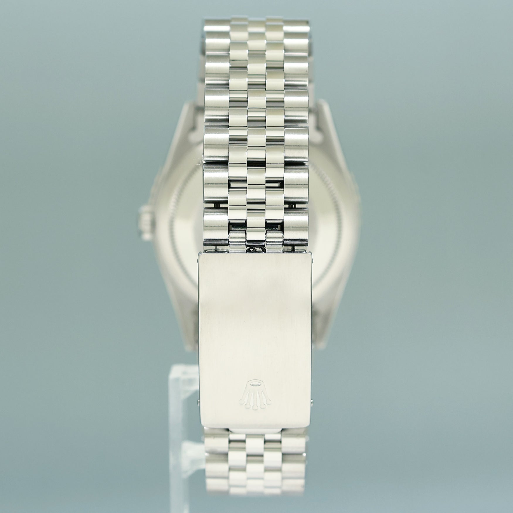 MINT Rolex DateJust 16264 Turn-O-Graph Silver Stick Jubilee White Gold 36mm Watch Box