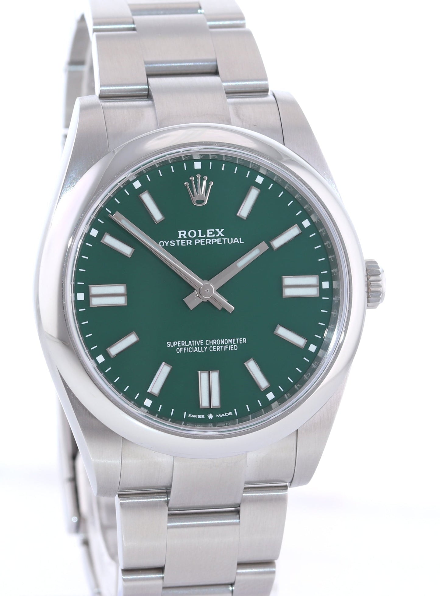 2022 NEW PAPERS Rolex 124300 Oyster Perpetual 41mm Green Dial Watch Box