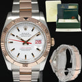 2004 Rolex DateJust 36mm Turn-O-Graph 116261 Rose Gold Two Tone Steel White Dial Watch