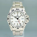 Vintage Rolex Explorer II 16550 White Patina 40mm Stainless Steel Watch Box