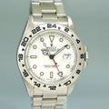 Vintage Rolex Explorer II 16550 White Patina 40mm Stainless Steel Watch Box