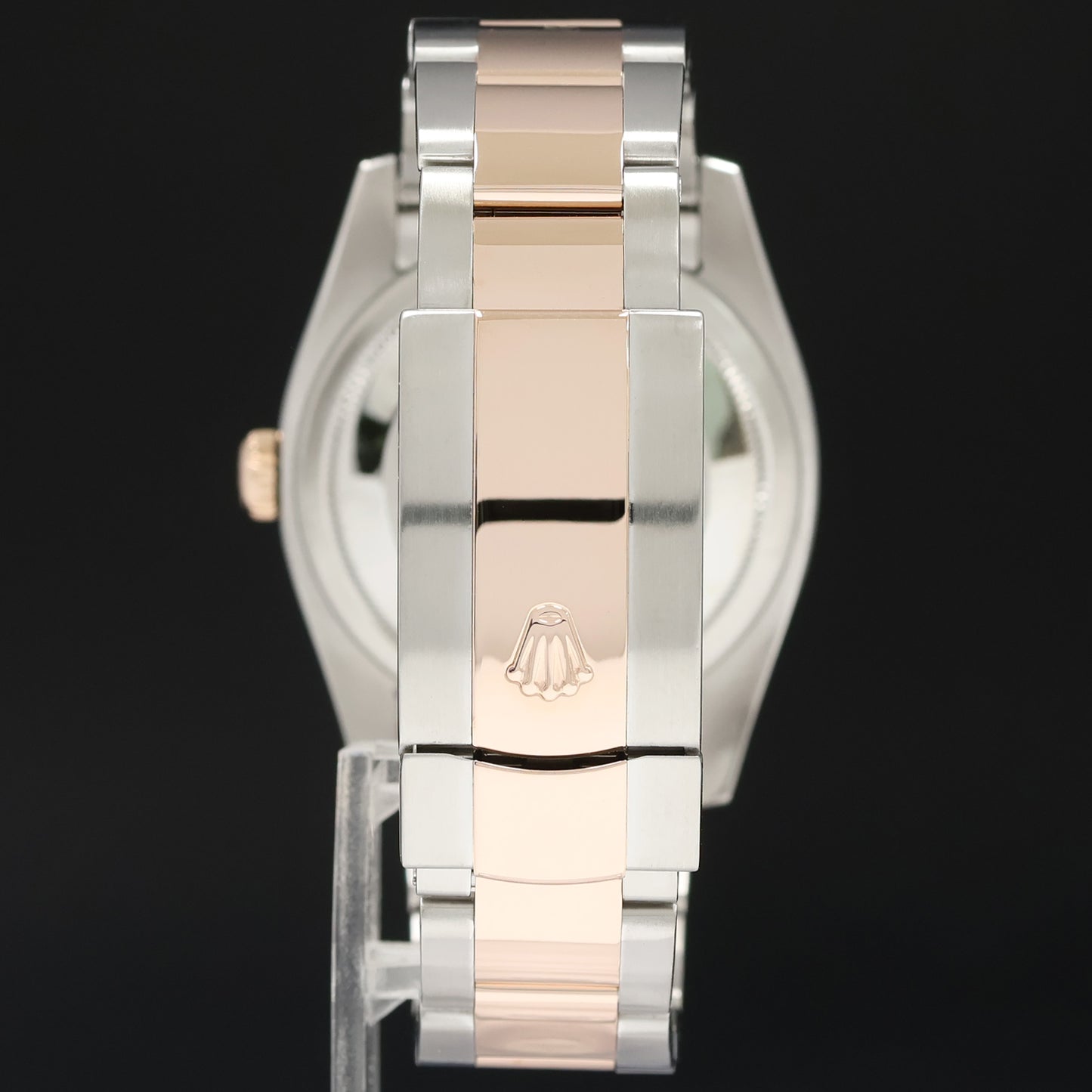 2004 Rolex DateJust 36mm Turn-O-Graph 116261 Rose Gold Two Tone Steel White Dial Watch
