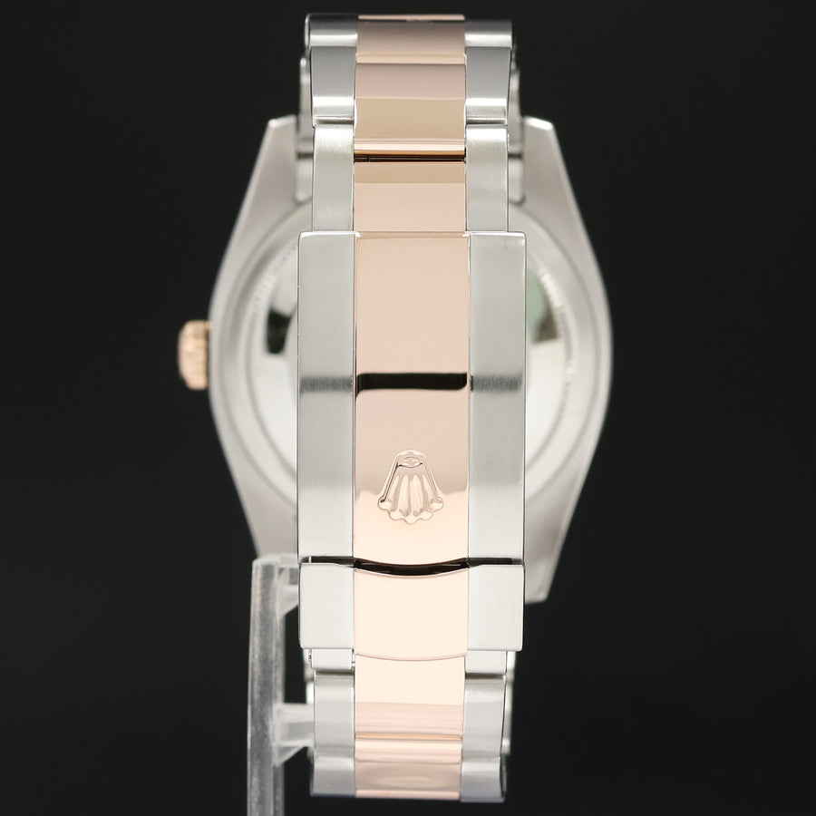 2004 Rolex DateJust 36mm Turn-O-Graph 116261 Rose Gold Two Tone Steel White Dial Watch