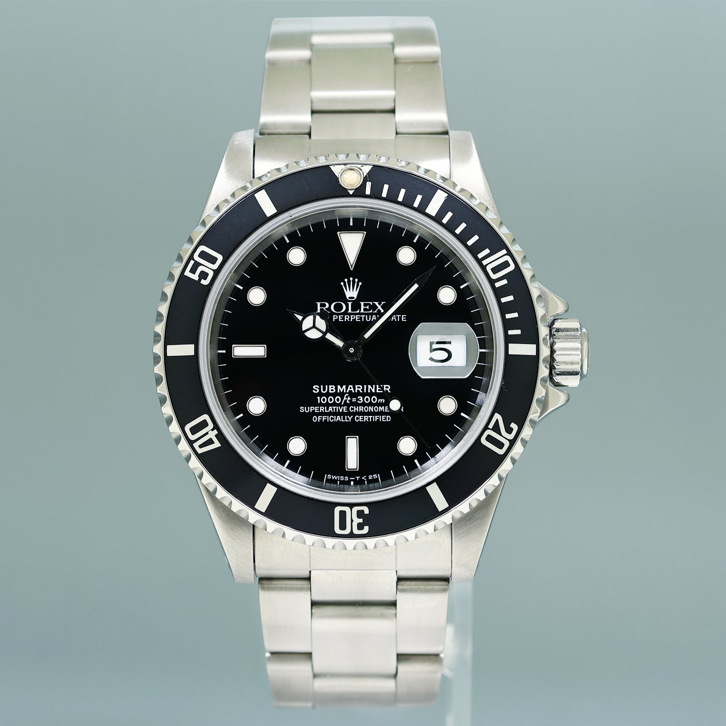 1997 RSC PAPERS MINT Rolex Submariner Date Tritium 16610 Steel Black 40mm Oyster Watch Box