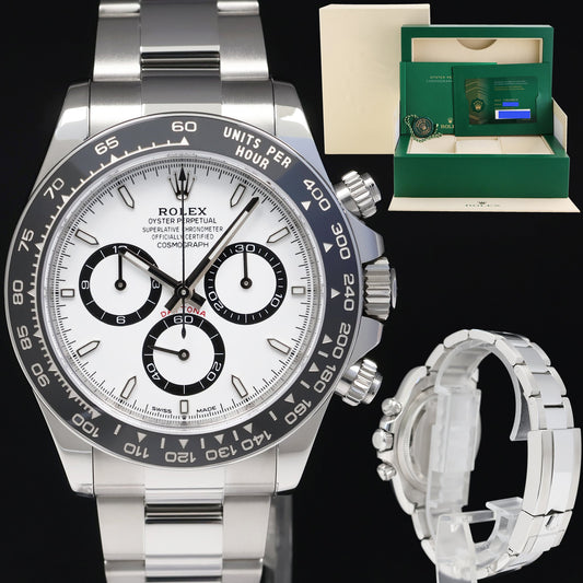 2024 NEW PAPERS Rolex Daytona 126500LN White Panda Ceramic Steel Watch Box