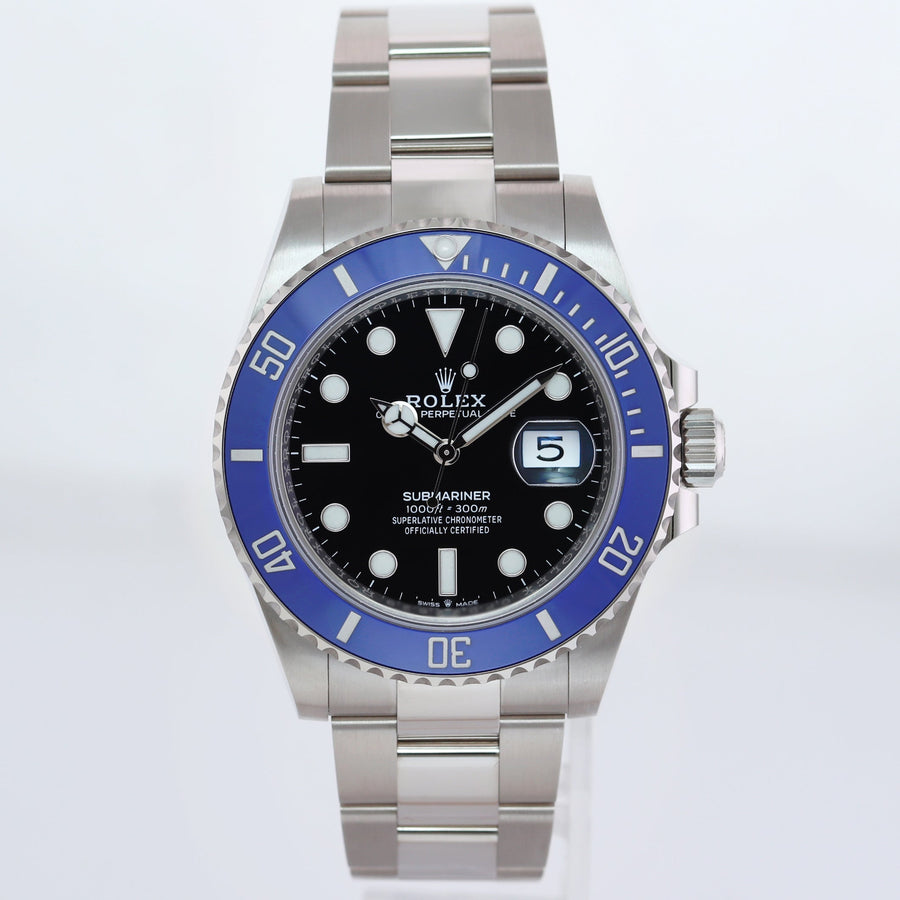 2021 NEW PAPERS Rolex Submariner Blue Smurf 126619 White Gold Watch Box