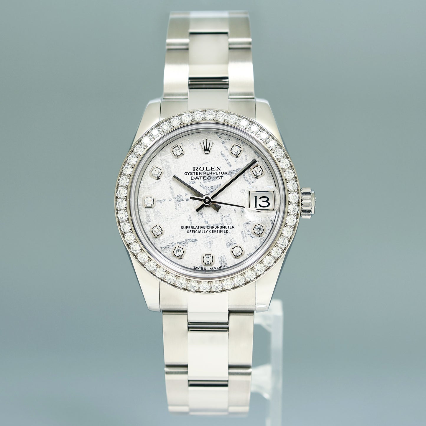2020 NEW PAPERS Ladies 178384 Rolex DateJust 31mm Meteorite Diamond Gold Watch