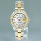Diamond Ladies Rolex DateJust 26mm 6917 Two Tone Gold Steel Mother of Pearl Watch