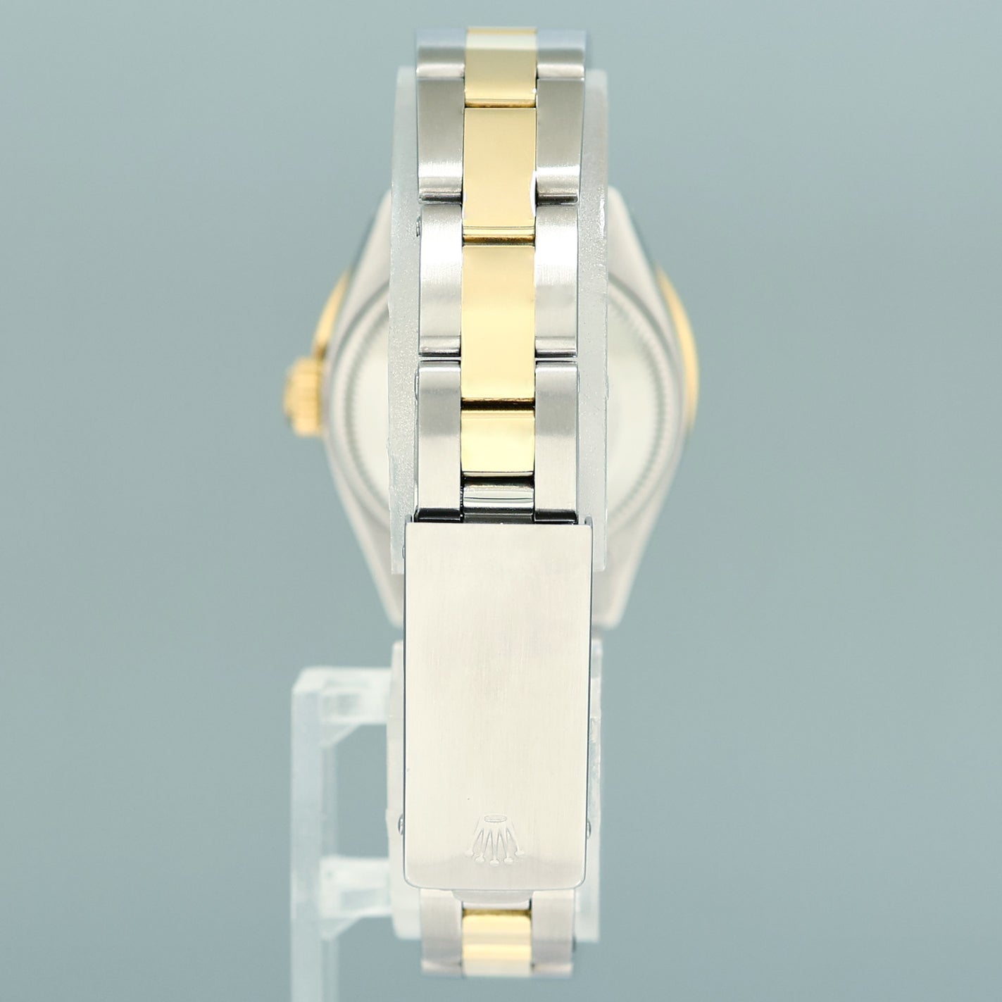 Diamond Ladies Rolex DateJust 26mm 6917 Two Tone Gold Steel Mother of Pearl Watch