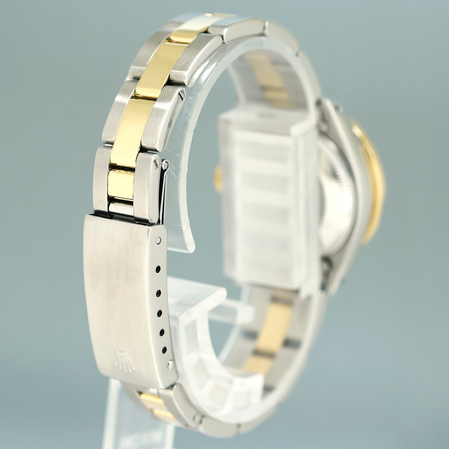 Diamond Ladies Rolex DateJust 26mm 6917 Two Tone Gold Steel Mother of Pearl Watch