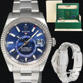 2023 NEW PAPERS Rolex Sky-Dweller Stainless White Gold Blue 326934 42mm Watch Box
