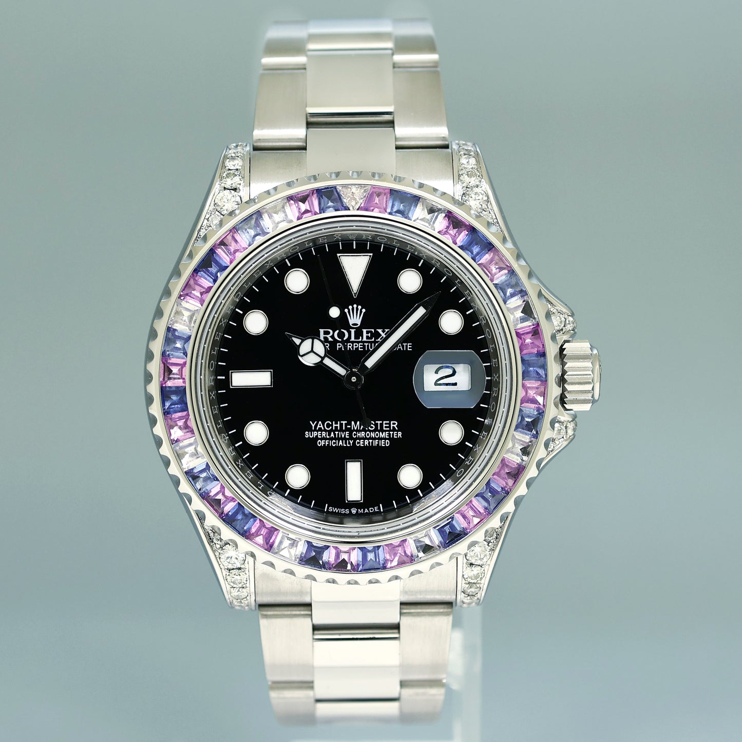 2016 MINT PAPERS Rolex Yacht-Master 116622 Steel Diamond Blue 40mm Watch Box