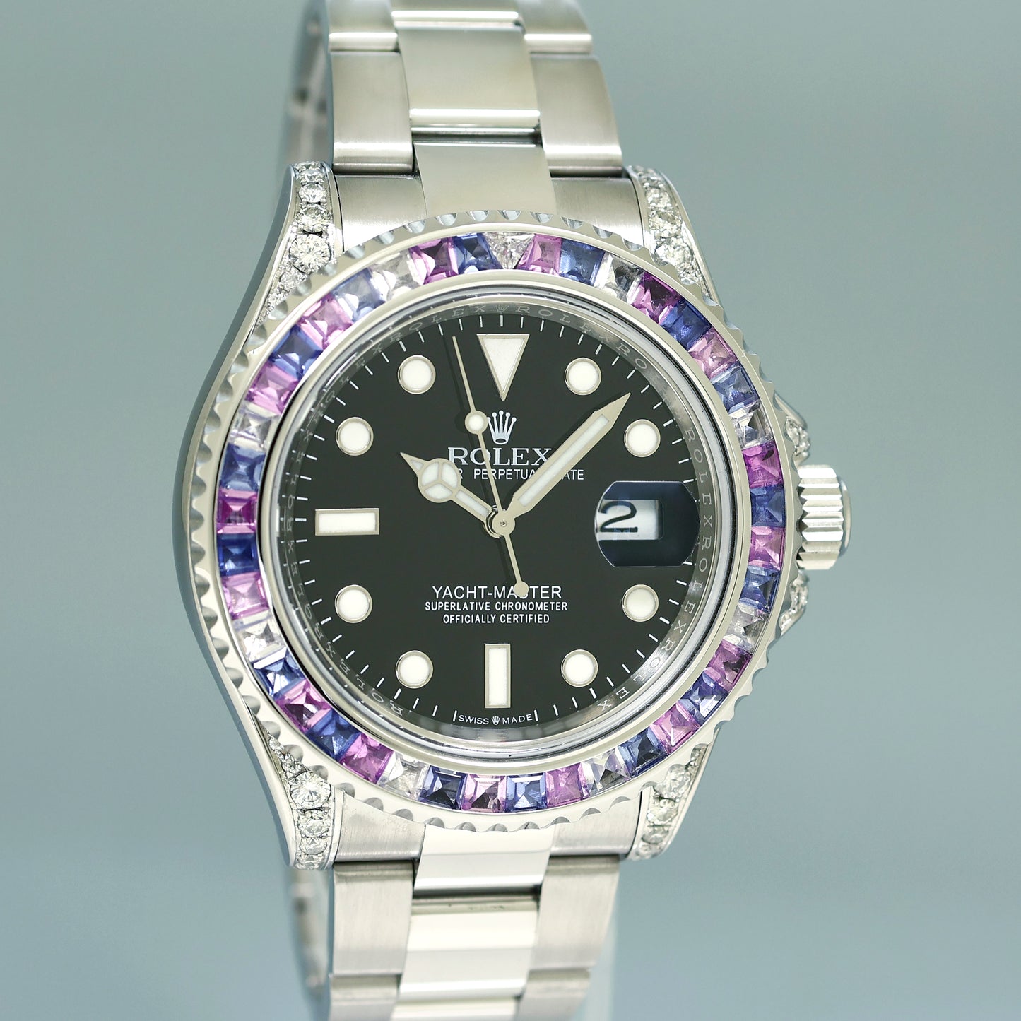 2016 MINT PAPERS Rolex Yacht-Master 116622 Steel Diamond Blue 40mm Watch Box