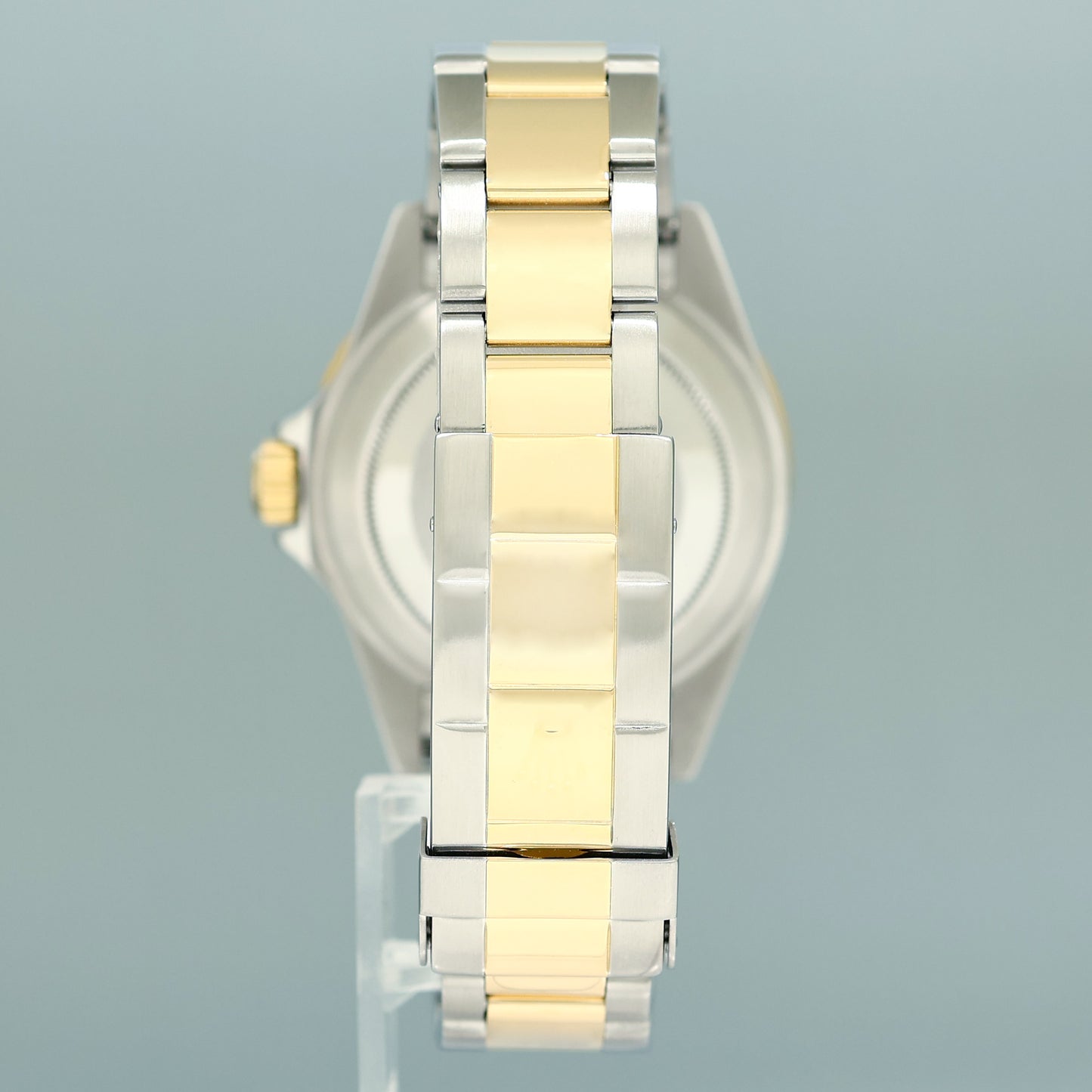 MINT 2008 Rolex Gold Buckle Rolex Submariner 16613 Two Tone Blue Serti Diamond Watch