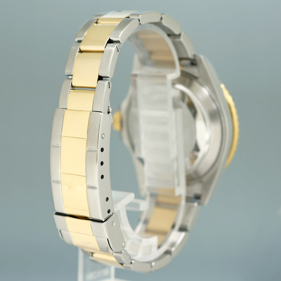 MINT 2008 Rolex Gold Buckle Rolex Submariner 16613 Two Tone Blue Serti Diamond Watch