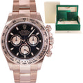 2022 MINT Rolex Daytona 40m Cosmograph Rose Gold Black 116505 Chrono Watch Box