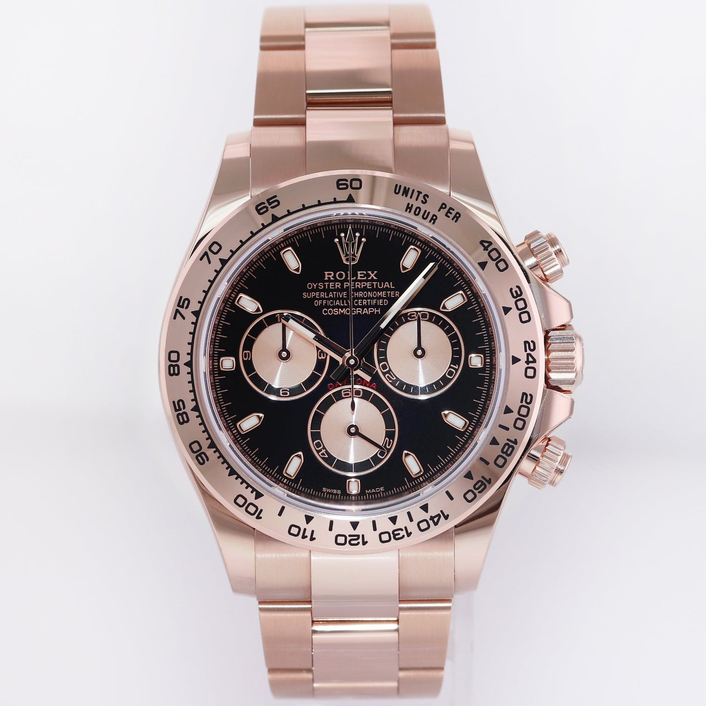 2022 MINT Rolex Daytona 40m Cosmograph Rose Gold Black 116505 Chrono Watch Box