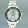 MINT 2018 PAPERS Rolex Daytona 116506 Platinum Glacier Blue Diamond Baguette Watch