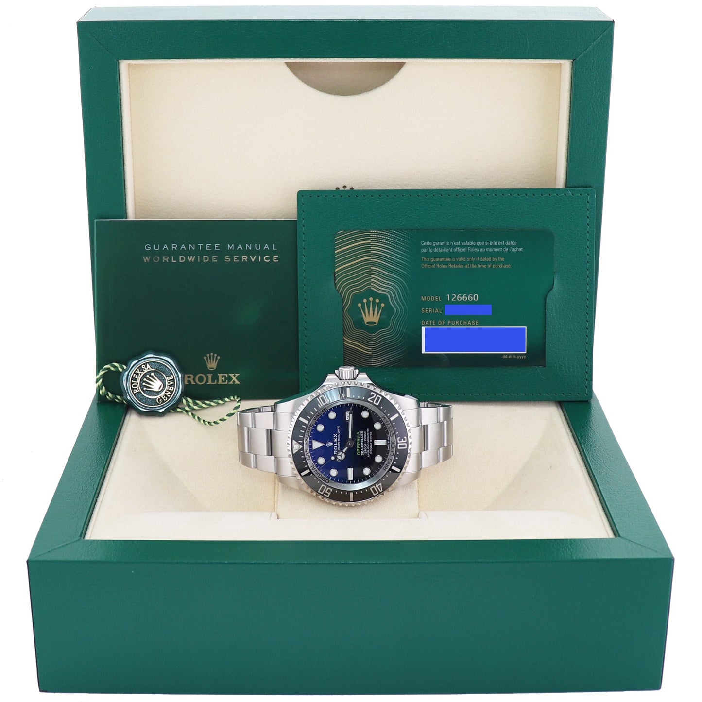 2022 NEW PAPERS Rolex Sea-Dweller Deepsea James Cameron Blue 126660 44mm Watch