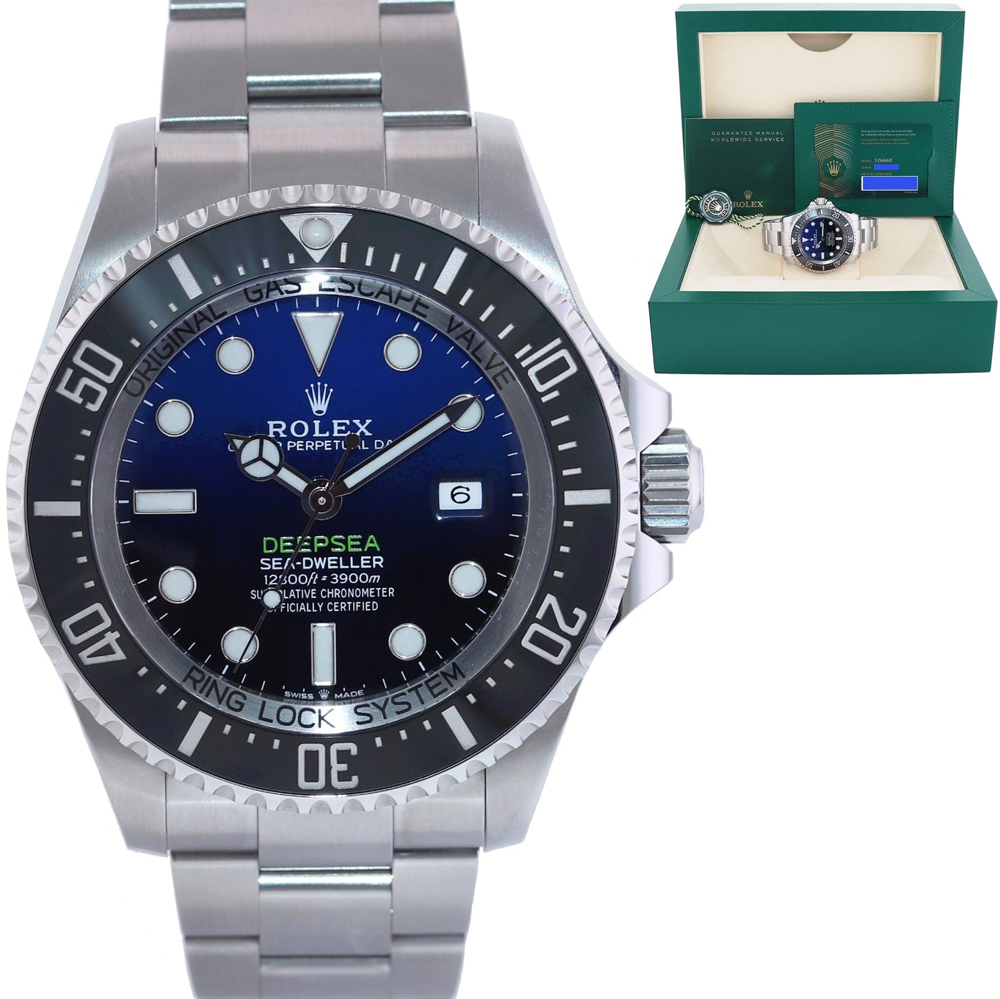 2022 NEW PAPERS Rolex Sea-Dweller Deepsea James Cameron Blue 126660 44mm Watch
