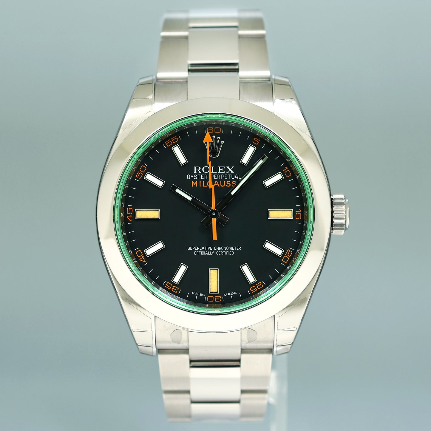 STICKERS NEW Rolex Milgauss 116400GV Black Green 40mm Steel Anti-Magnetic Watch