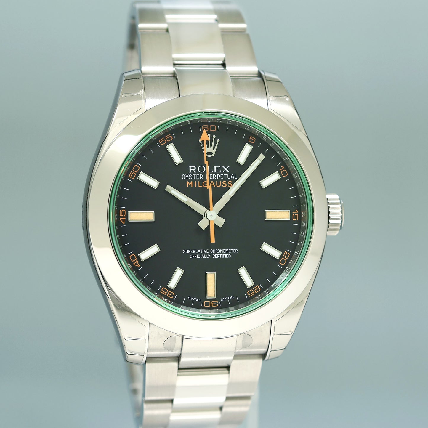 STICKERS NEW Rolex Milgauss 116400GV Black Green 40mm Steel Anti-Magnetic Watch