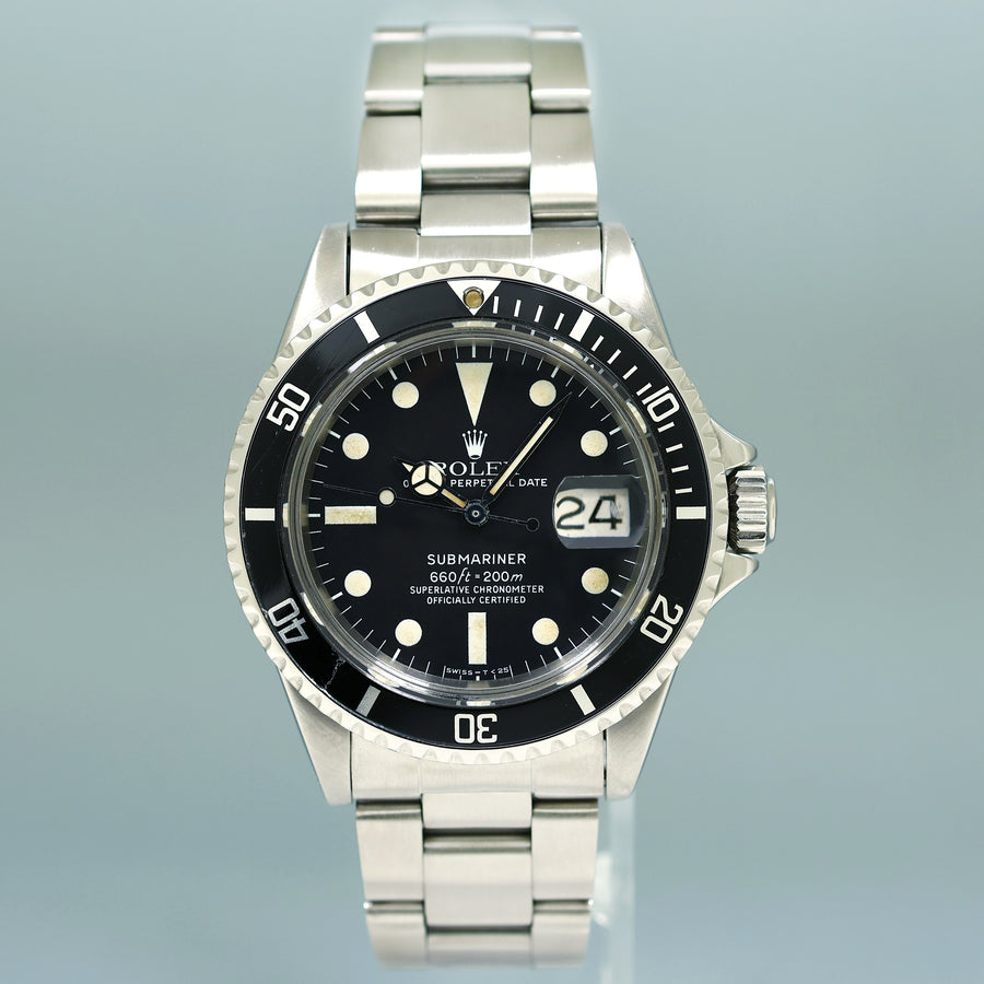 Vintage Rolex Submariner Date 1680 Steel Black Oyster 40mm Watch