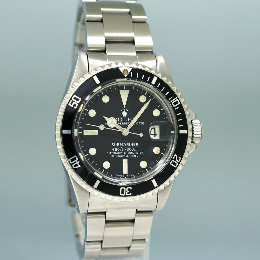 Vintage Rolex Submariner Date 1680 Steel Black Oyster 40mm Watch