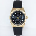2023 MINT Rolex Sky-Dweller Yellow Gold Black Oysterflex 336238 Watch Box