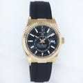 2023 MINT Rolex Sky-Dweller Yellow Gold Black Oysterflex 336238 Watch Box