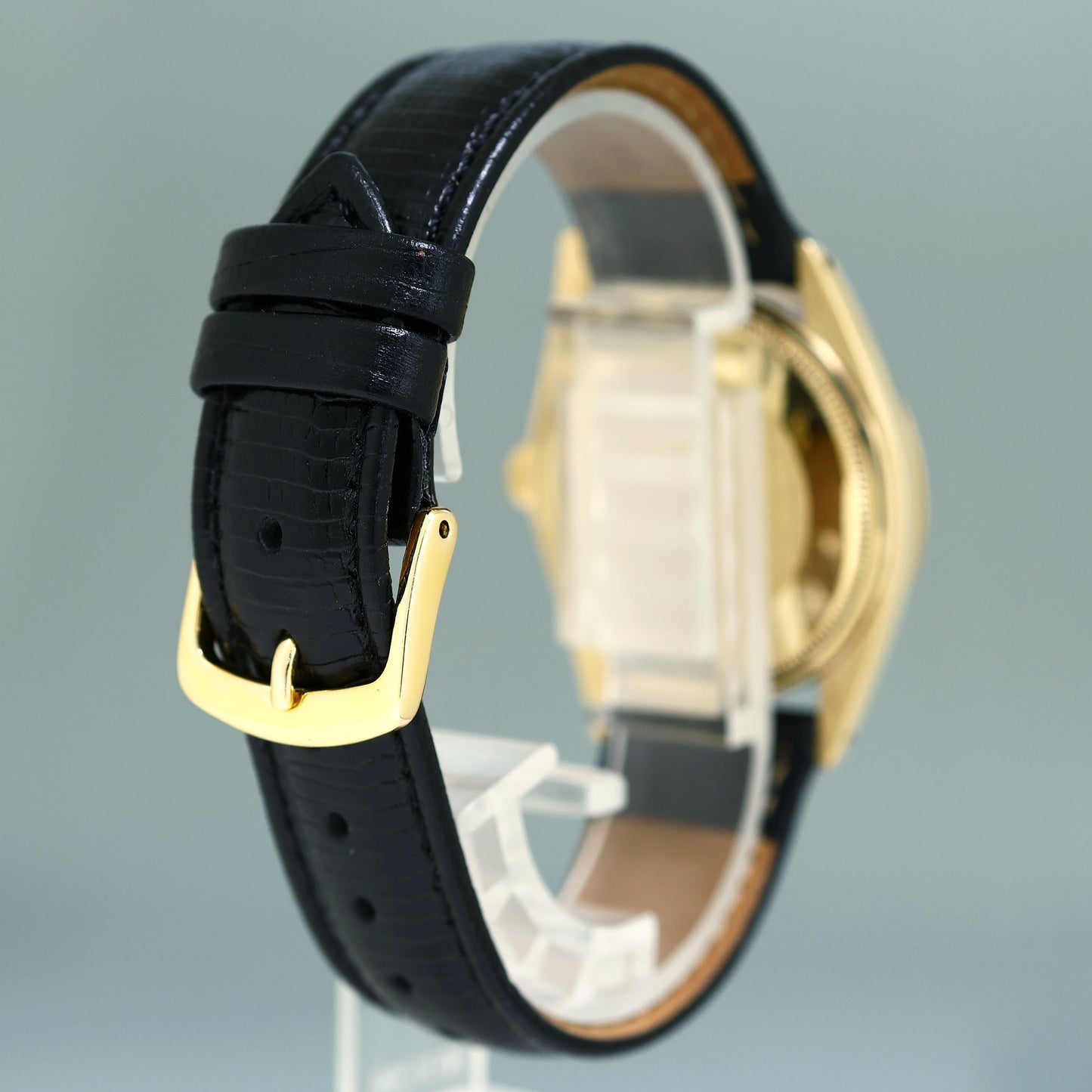 Rolex Date 34mm 1503 Yellow Gold Black Stick Leather Watch Box