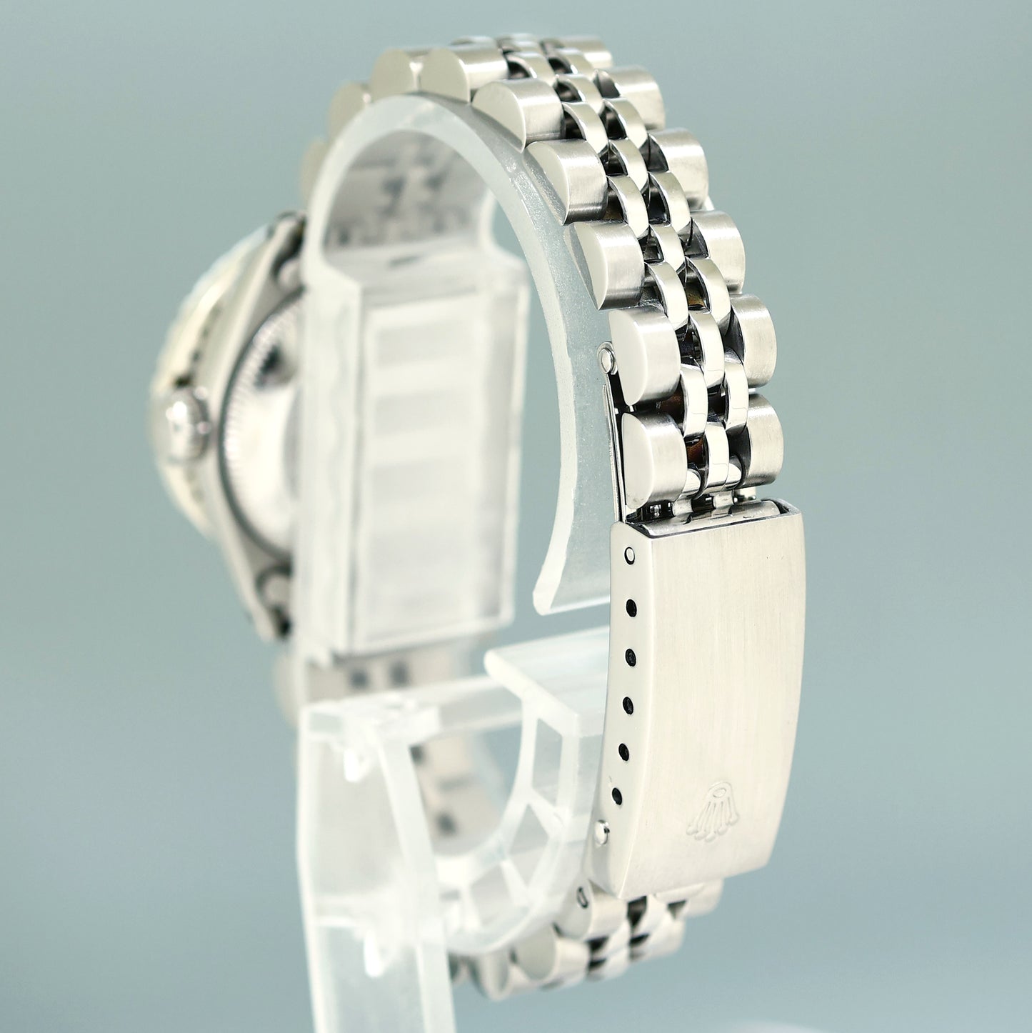 Mother of Pearl DIAMOND Ladies Rolex Date 6517 Steel White Gold 26mm Jubilee Watch Box