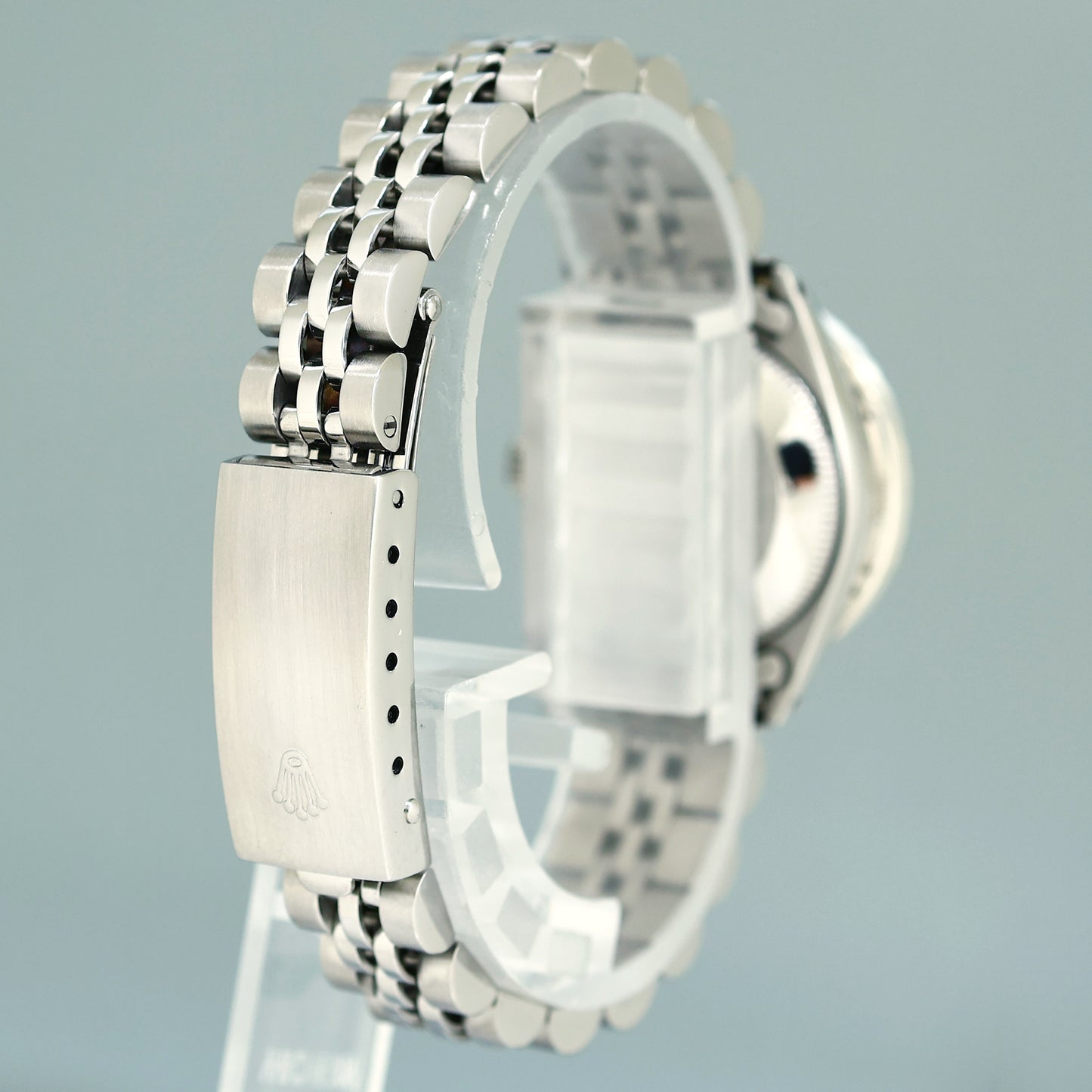 Mother of Pearl DIAMOND Ladies Rolex Date 6517 Steel White Gold 26mm Jubilee Watch Box