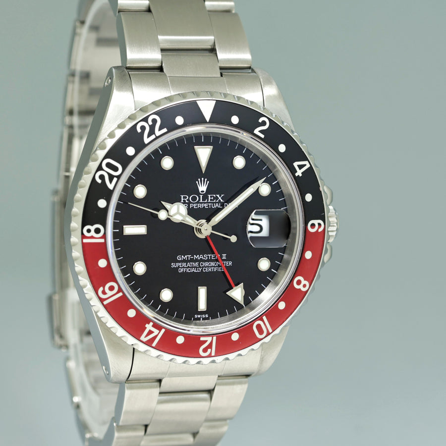1999 Rolex GMT-Master II 2 Coke Red Steel 16710 40mm Watch Box