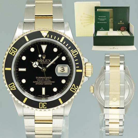 MINT REHAUT Rolex Submariner Black 16613LN Gold Steel Two Tone Gold Watch Box