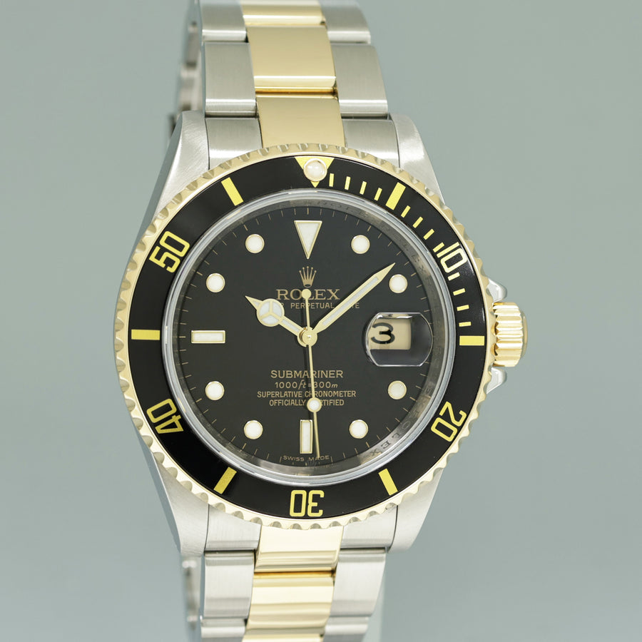 MINT REHAUT Rolex Submariner Black 16613LN Gold Steel Two Tone Gold Watch Box