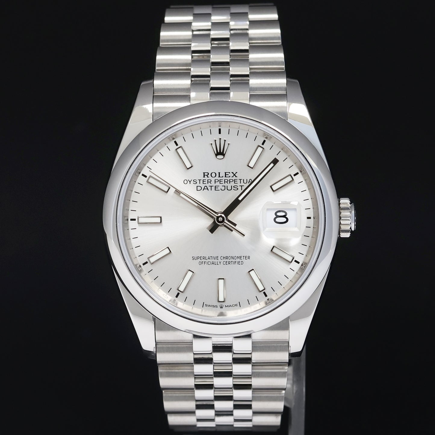 2022 NEW PAPERS Rolex DateJust 36mm 126200 Steel Jubilee Silver Stick Watch Box